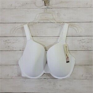 No Boundaries Womens Lightly Lined Underwire T-Shirt Bra White Size 40 D